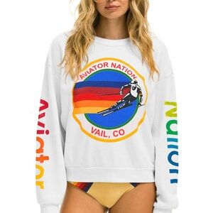 Aviator Nation Vail Relaxed Crew Sweatshirt Sz L